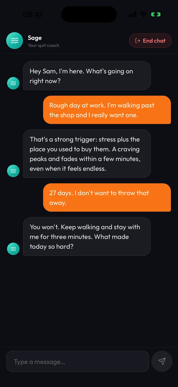 A chat with Sage during a craving